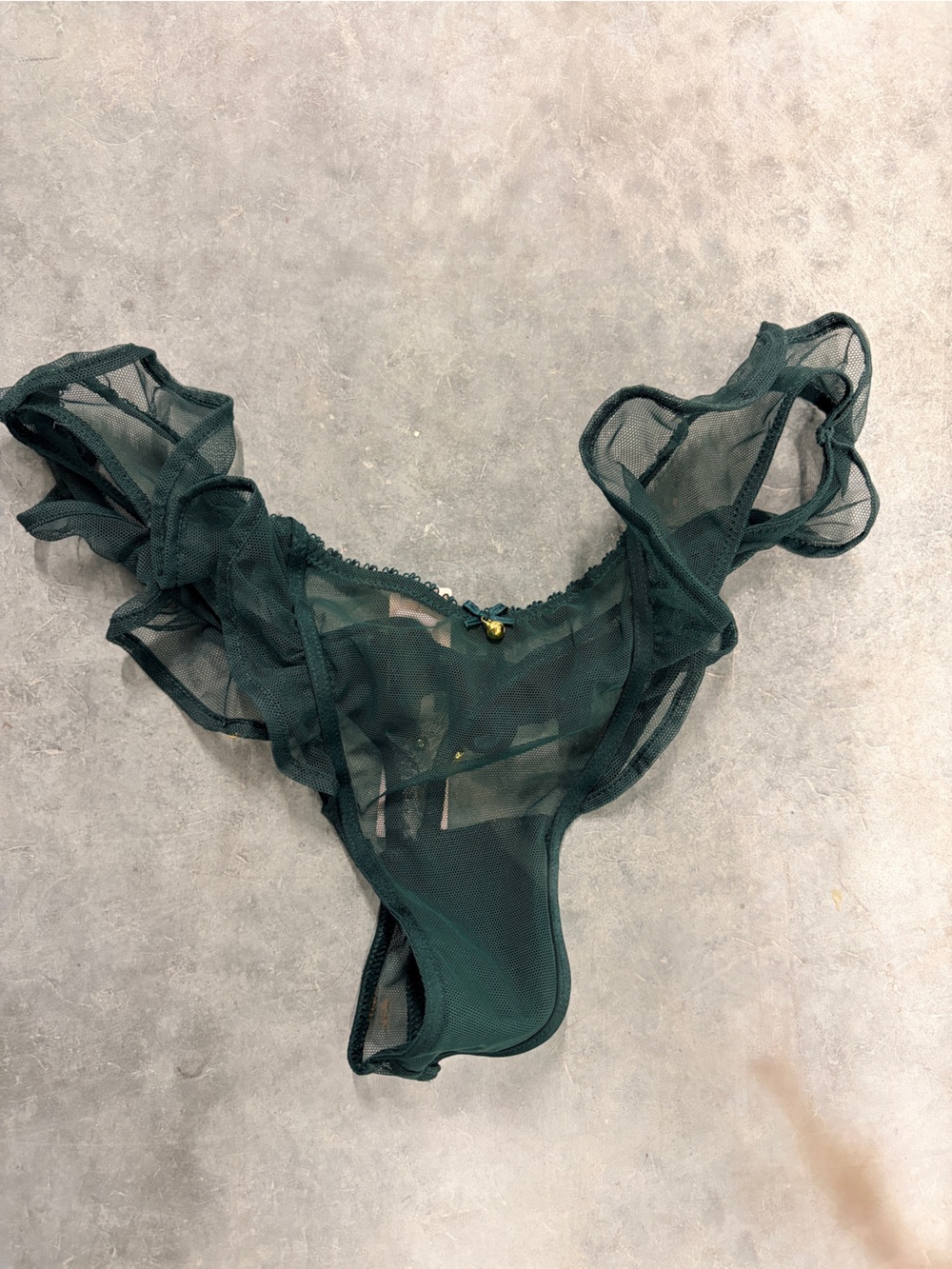 Victoria's Secret Deep Green Sheer Lace Bralette